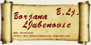 Borjana LJubenović vizit kartica